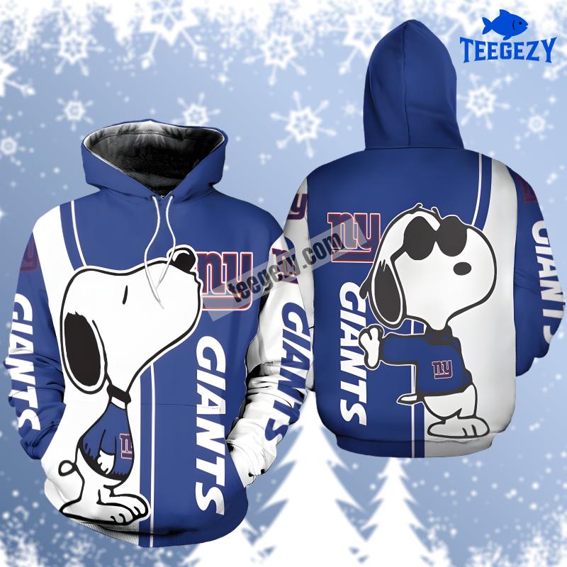 New York Giants Snoopy Christmas White Blue Mens 3D Hoodie New York Giants Snoopy Christmas White Blue Mens 3D Hoodie