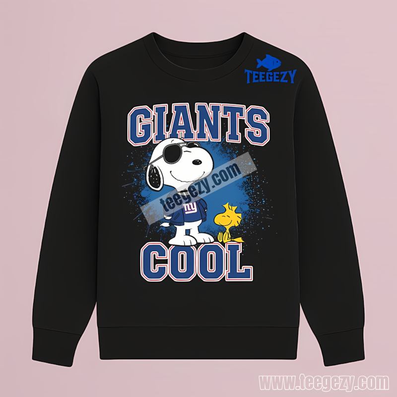 New York Giants Snoopy Cool Fan Long Sleeve New York Giants Snoopy Cool Fan Long Sleeve