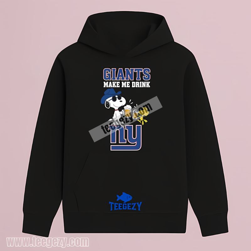 New York Giants Snoopy Make Me Drink Custom THoodie New York Giants Snoopy Make Me Drink Custom THoodie
