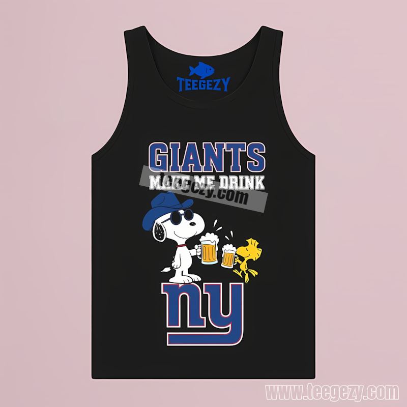 New York Giants Snoopy Make Me Drink Custom TTanktop New York Giants Snoopy Make Me Drink Custom TTanktop