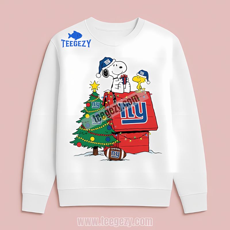 New York Giants Snoopy Woodstock Christmas Long Sleeve New York Giants Snoopy Woodstock Christmas Long Sleeve