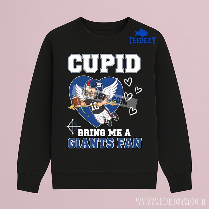New York Giants Valentines Cupid Fan Sports Long Sleeve New York Giants Valentines Cupid Fan Sports Long Sleeve