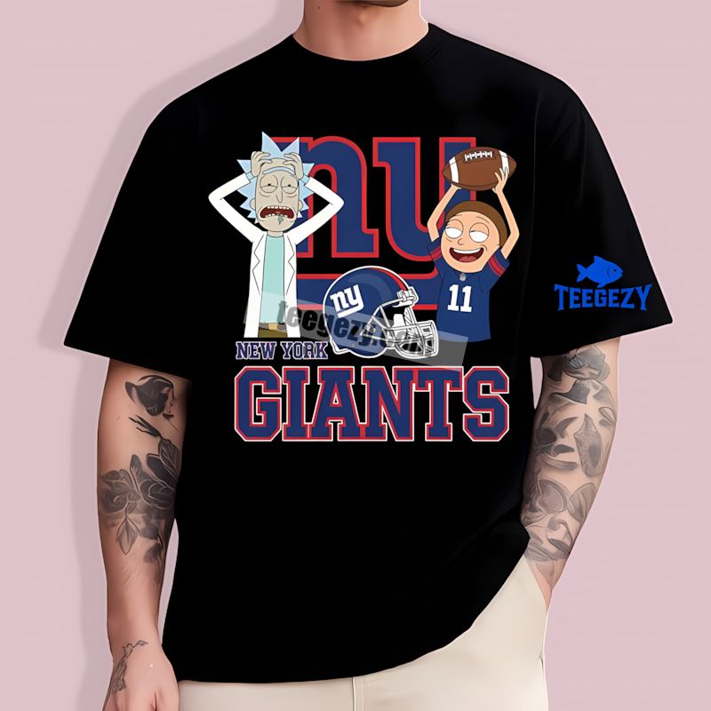 New York Giants Vs Rick And Morty Fan T-Shirt New York Giants Vs Rick And Morty Fan T-Shirt