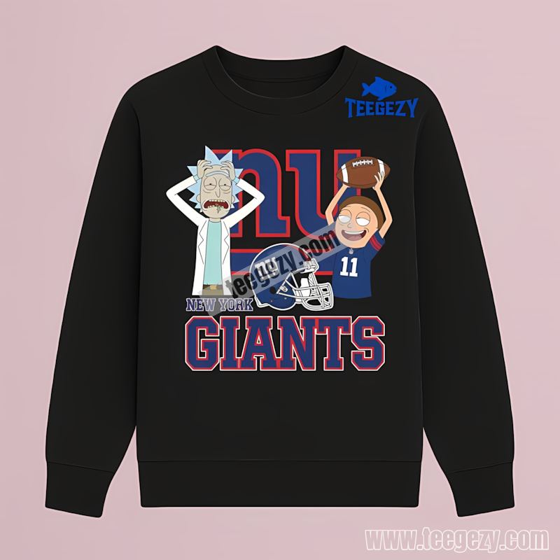 New York Giants Vs Rick And Morty Fan Long Sleeve New York Giants Vs Rick And Morty Fan Long Sleeve