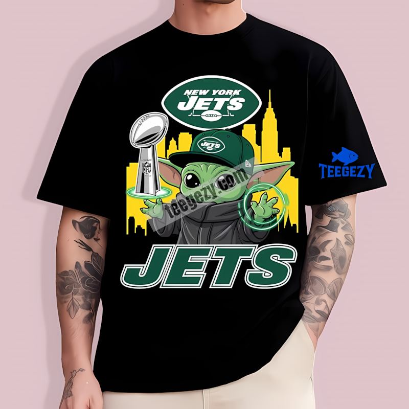New York Jets Baby Yoda Super Bowl Cup Custom T-Shirt New York Jets Baby Yoda Super Bowl Cup Custom T-Shirt