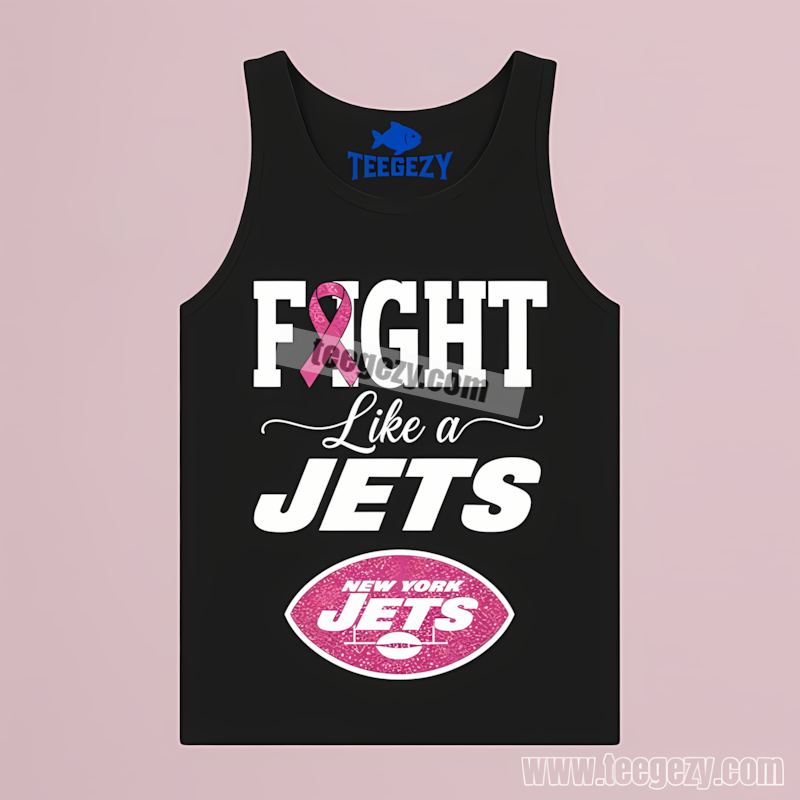 New York Jets Breast Cancer Awareness Fight Like Tanktop New York Jets Breast Cancer Awareness Fight Like Tanktop