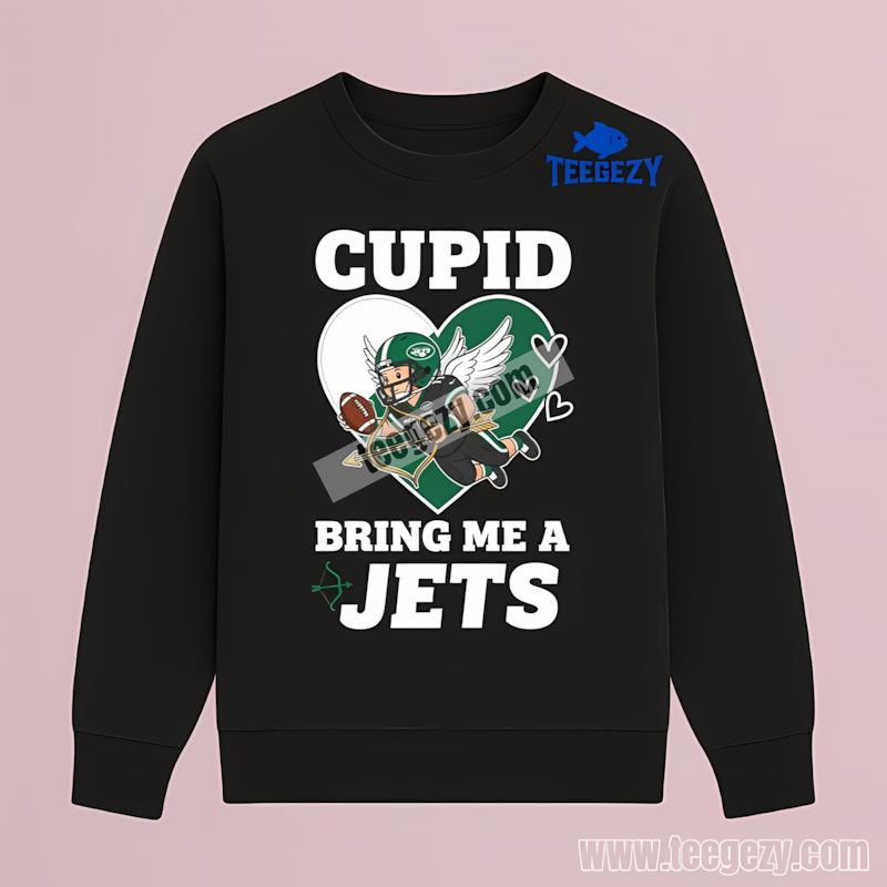 New York Jets Cupid Valentines Day TLong Sleeve New York Jets Cupid Valentines Day TLong Sleeve