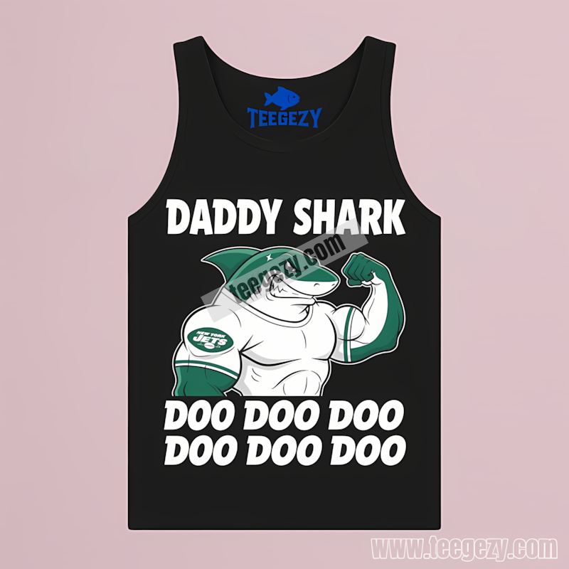 New York Jets Daddy Shark Custom Fan Tanktop New York Jets Daddy Shark Custom Fan Tanktop