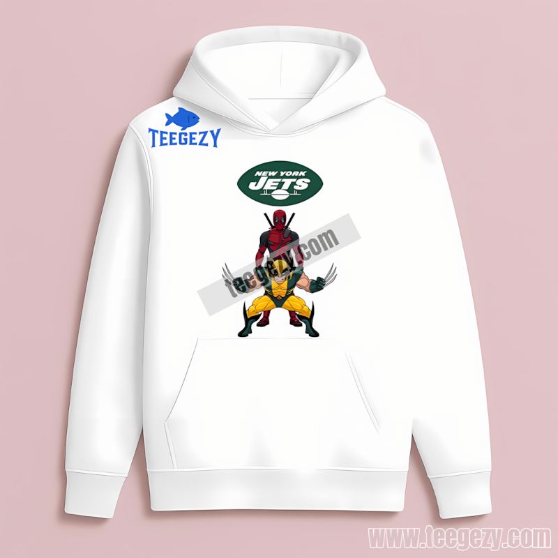 New York Jets Deadpool Wolverine Vintage Fan Hoodie New York Jets Deadpool Wolverine Vintage Fan Hoodie
