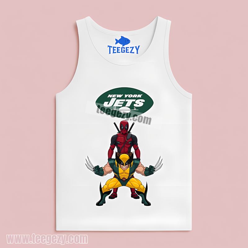 New York Jets Deadpool Wolverine Vintage Fan Tanktop New York Jets Deadpool Wolverine Vintage Fan Tanktop