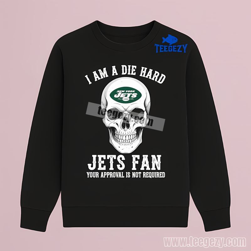 New York Jets Die Hard Fan Skull Casual Long Sleeve New York Jets Die Hard Fan Skull Casual Long Sleeve