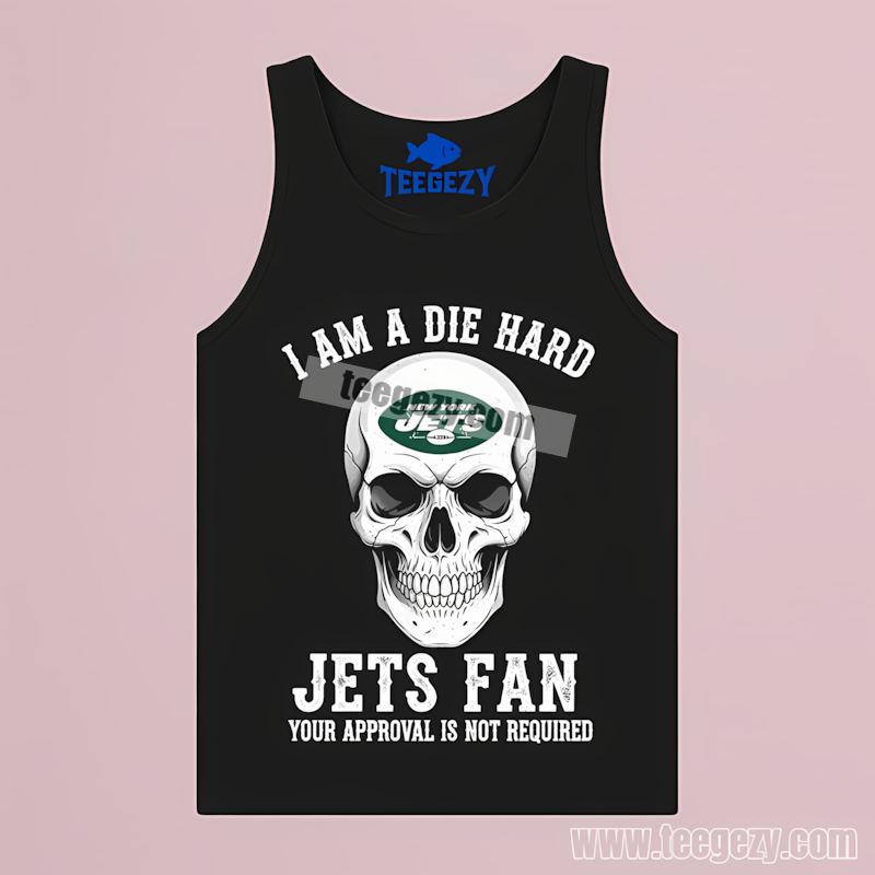 New York Jets Die Hard Fan Skull Casual Tanktop New York Jets Die Hard Fan Skull Casual Tanktop