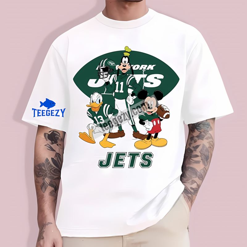 New York Jets Dri Fit T-Shirt With Disney Mickey Donald Goofy New York Jets Dri Fit T-Shirt With Disney Mickey Donald Goofy