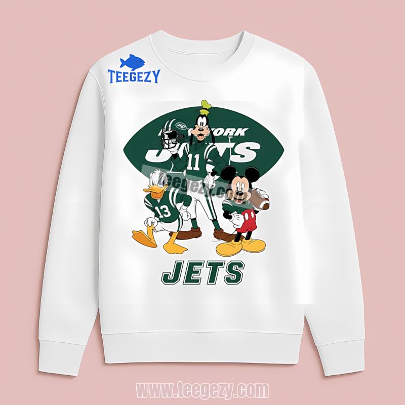 New York Jets Dri Fit Long Sleeve With Disney Mickey Donald Goofy New York Jets Dri Fit Long Sleeve With Disney Mickey Donald Goofy
