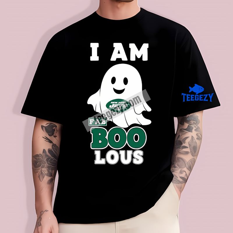 New York Jets Ghost Adult Fan T-Shirt I Am Fab Boo Lous New York Jets Ghost Adult Fan T-Shirt I Am Fab Boo Lous