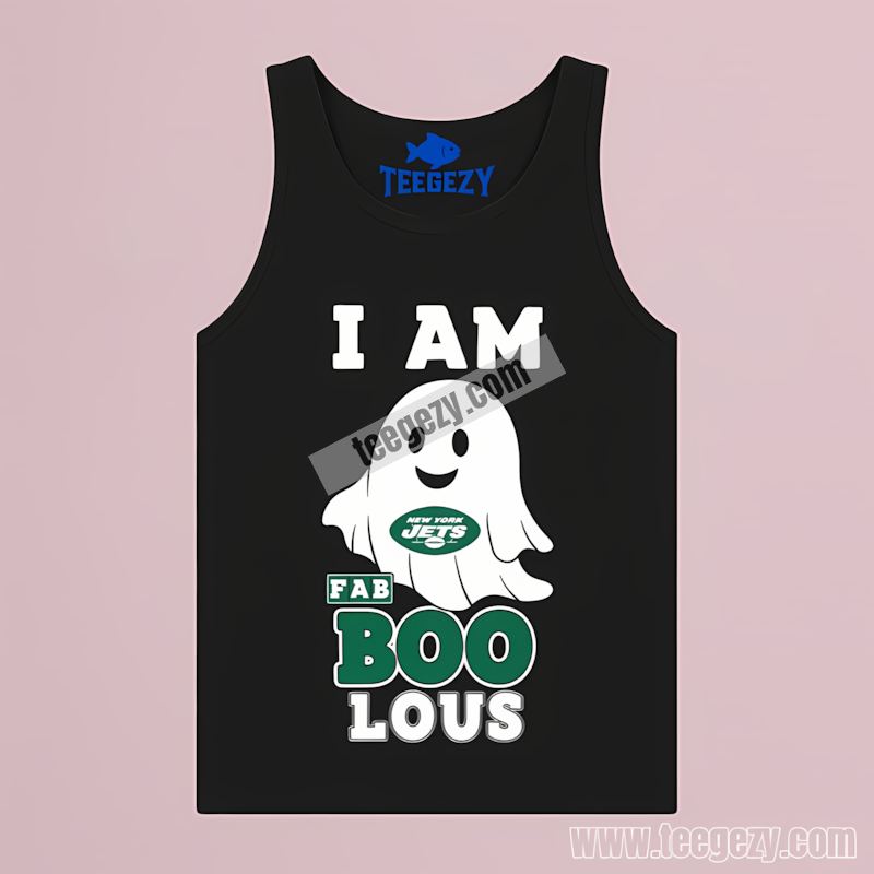 New York Jets Ghost Adult Fan Tanktop I Am Fab Boo Lous New York Jets Ghost Adult Fan Tanktop I Am Fab Boo Lous