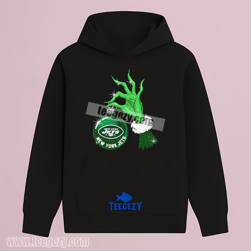 New York Jets Grinch Hand Ornament Statement Hoodie New York Jets Grinch Hand Ornament Statement Hoodie