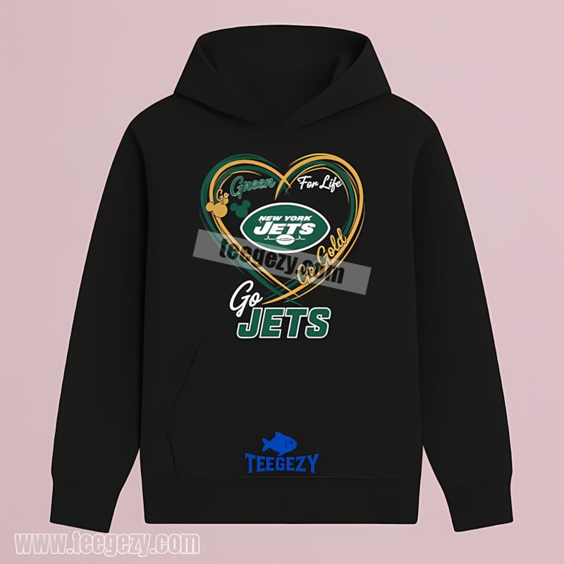 New York Jets Heart Go Green Go Gold Fan Hoodie New York Jets Heart Go Green Go Gold Fan Hoodie