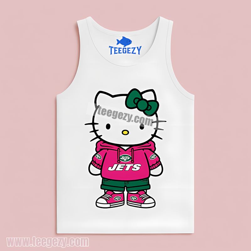 New York Jets Hello Kitty Fan Tanktop New York Jets Hello Kitty Fan Tanktop