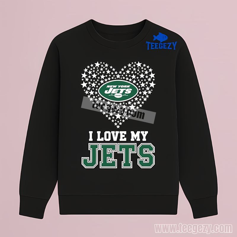 New York Jets I Love My Jets Heart Fan TLong Sleeve New York Jets I Love My Jets Heart Fan TLong Sleeve
