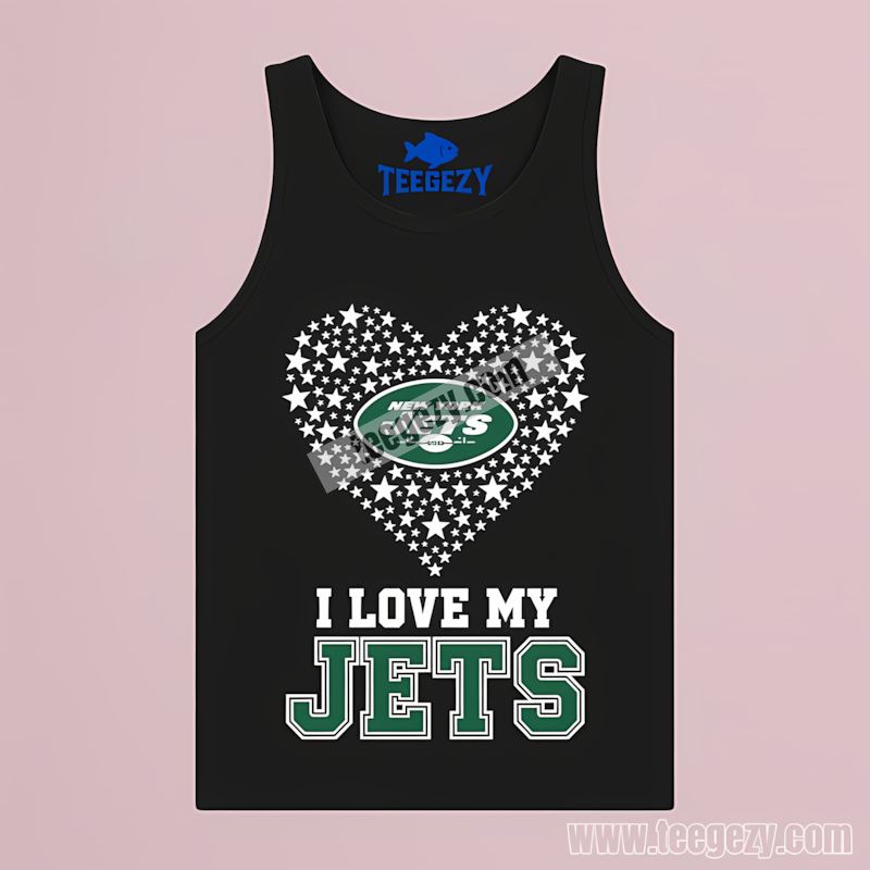 New York Jets I Love My Jets Heart Fan TTanktop New York Jets I Love My Jets Heart Fan TTanktop