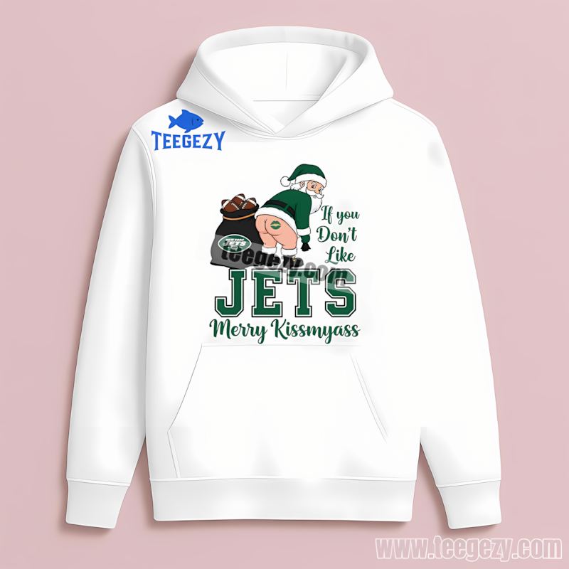 New York Jets Merry Kissmyass Santa Funny Adult Hoodie New York Jets Merry Kissmyass Santa Funny Adult Hoodie