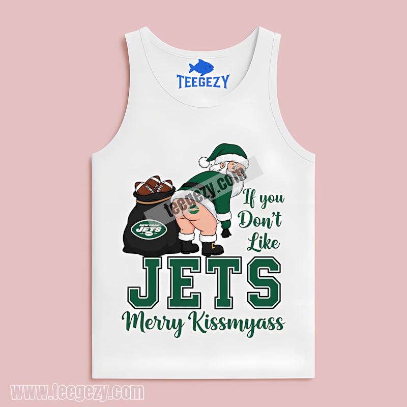 New York Jets Merry Kissmyass Santa Funny Adult Tanktop New York Jets Merry Kissmyass Santa Funny Adult Tanktop
