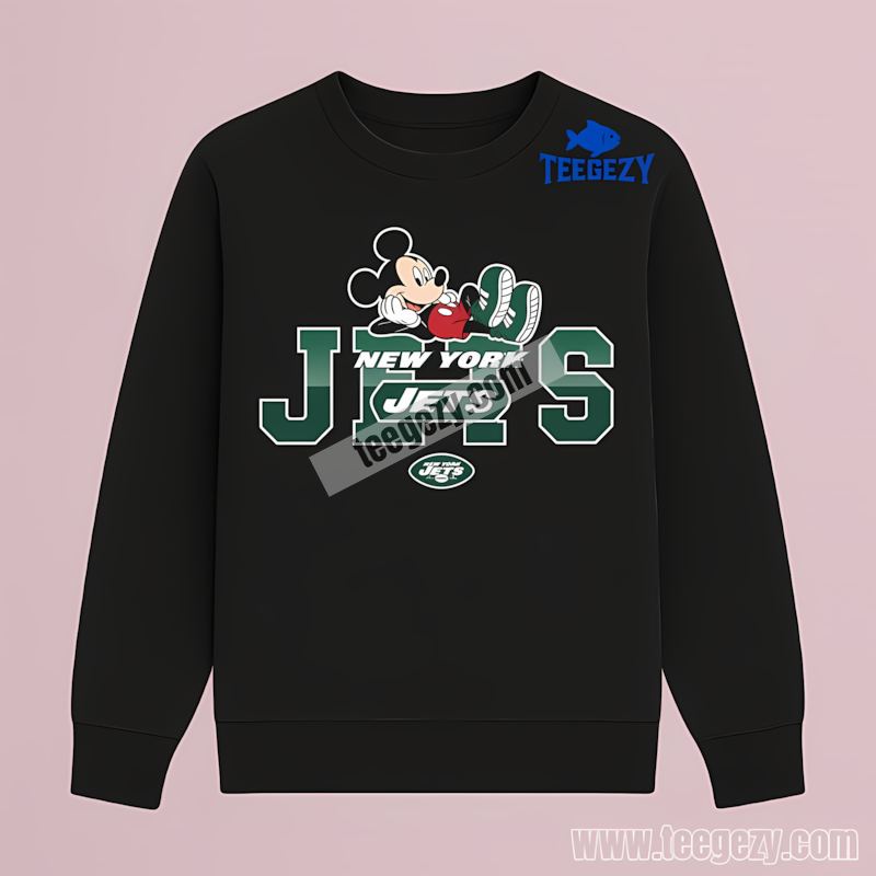 New York Jets Mickey Mouse Relaxed Fit Color Long Sleeve New York Jets Mickey Mouse Relaxed Fit Color Long Sleeve