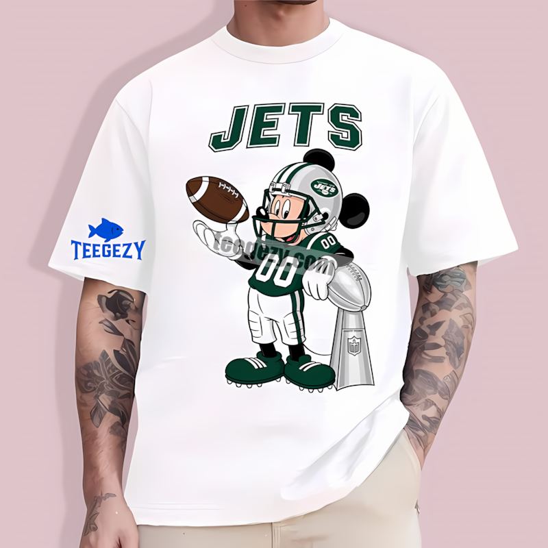 New York Jets Mickey Super Bowl Long Sleeve T-Shirt New York Jets Mickey Super Bowl Long Sleeve T-Shirt