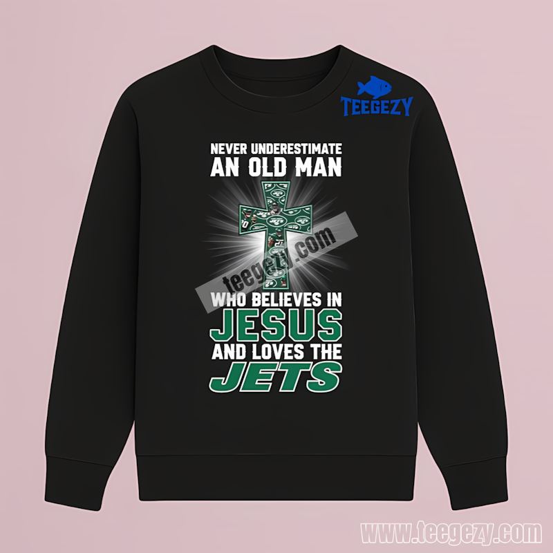 New York Jets Never Underestimate Jesus Statement Long Sleeve New York Jets Never Underestimate Jesus Statement Long Sleeve
