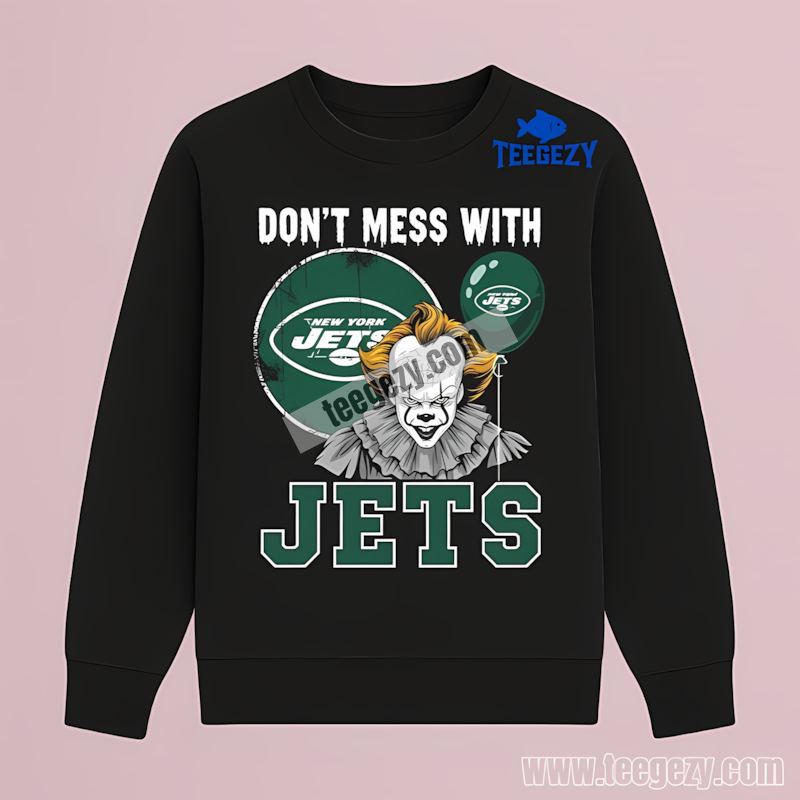 New York Jets Pennywise Halloween Fan Long Sleeve New York Jets Pennywise Halloween Fan Long Sleeve