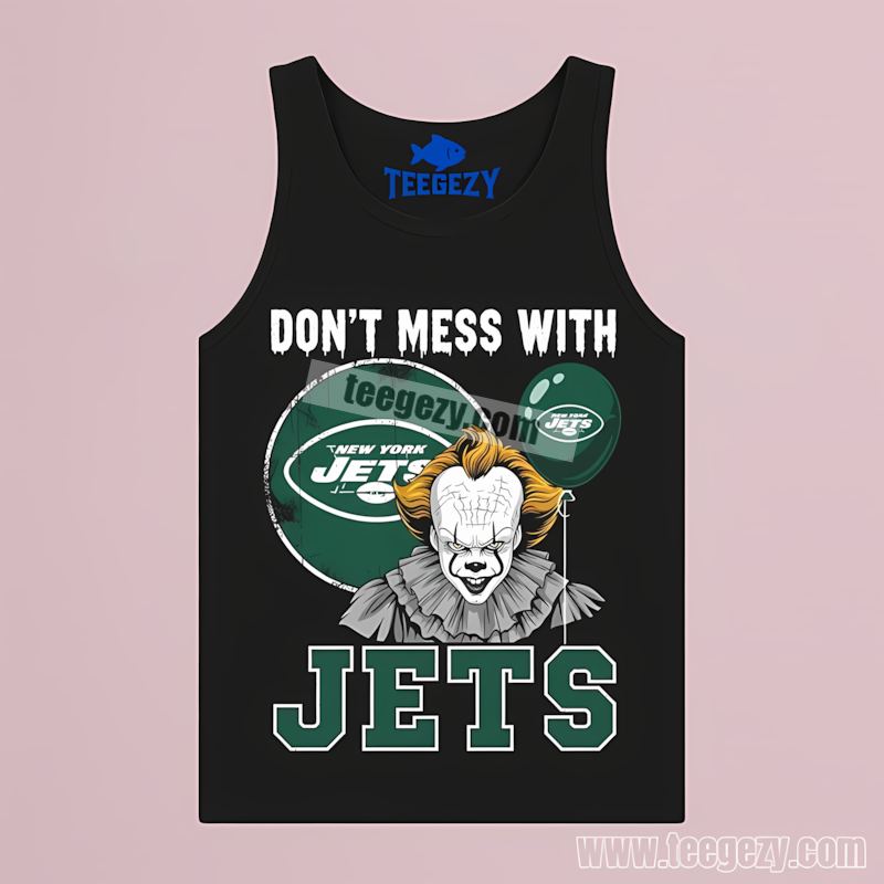 New York Jets Pennywise Halloween Fan Tanktop New York Jets Pennywise Halloween Fan Tanktop