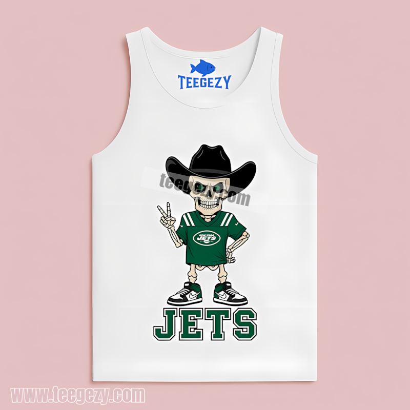 New York Jets Skeleton Cowboy Crewneck TTanktop New York Jets Skeleton Cowboy Crewneck TTanktop