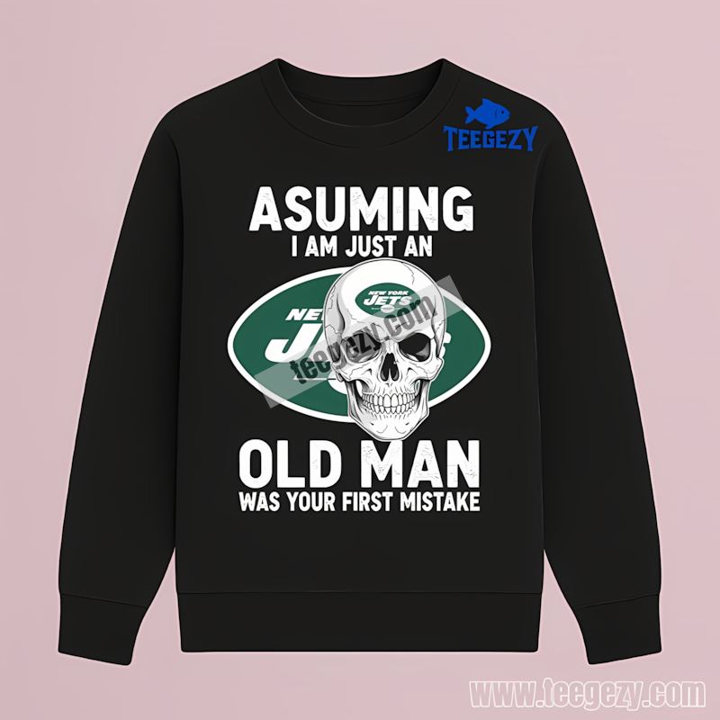New York Jets Skull Fan Long Sleeve For Old Men New York Jets Skull Fan Long Sleeve For Old Men