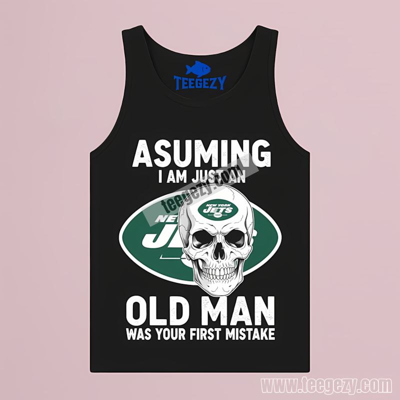 New York Jets Skull Fan Tanktop For Old Men New York Jets Skull Fan Tanktop For Old Men