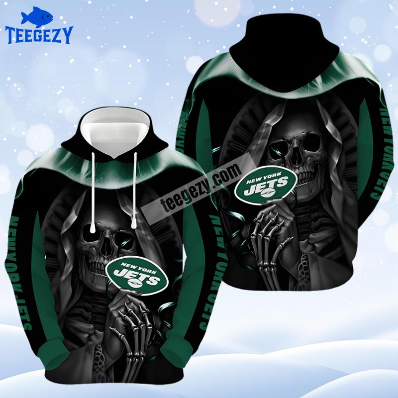 New York Jets Skull Green Black 3D Mens Hoodie New York Jets Skull Green Black 3D Mens Hoodie