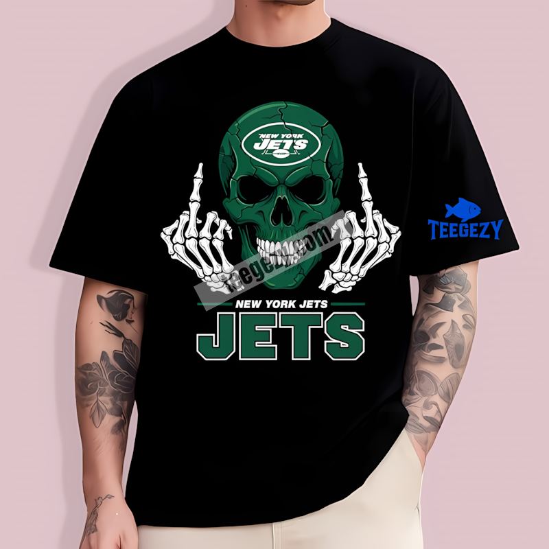 New York Jets Skull Middle Finger Fan T-Shirt New York Jets Skull Middle Finger Fan T-Shirt