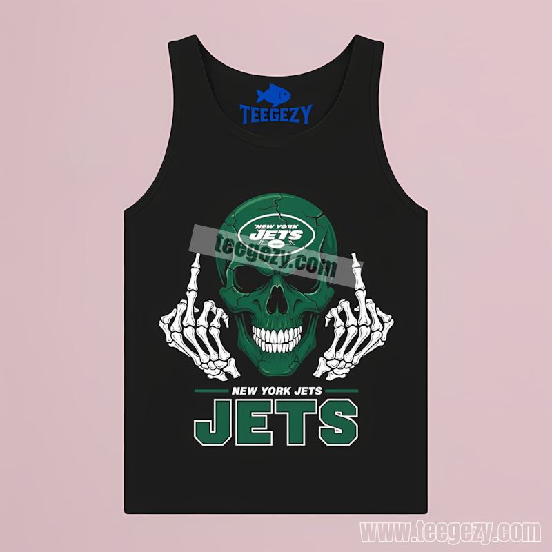 New York Jets Skull Middle Finger Fan Tanktop New York Jets Skull Middle Finger Fan Tanktop