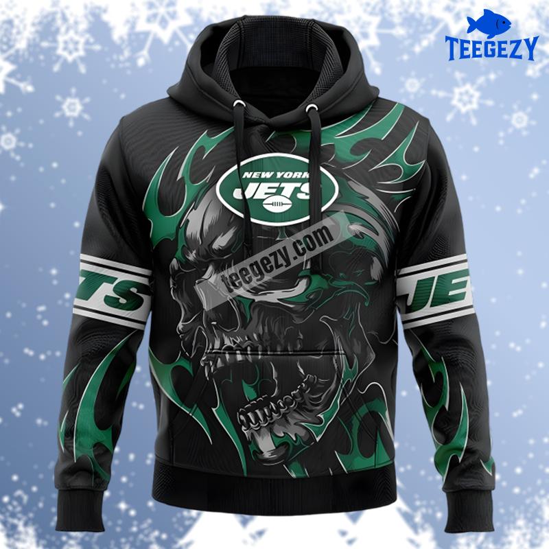 New York Jets Skull Scary Black Green Dad Mom 3D Hoodie New York Jets Skull Scary Black Green Dad Mom 3D Hoodie