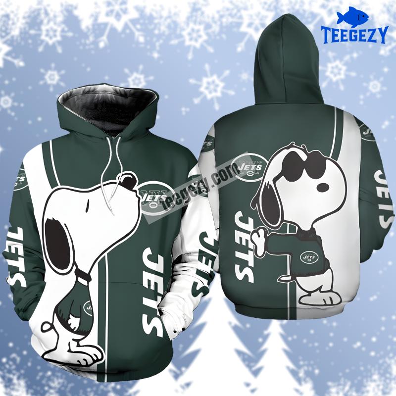 New York Jets Snoopy Green White Graphic 3D Hoodie New York Jets Snoopy Green White Graphic 3D Hoodie
