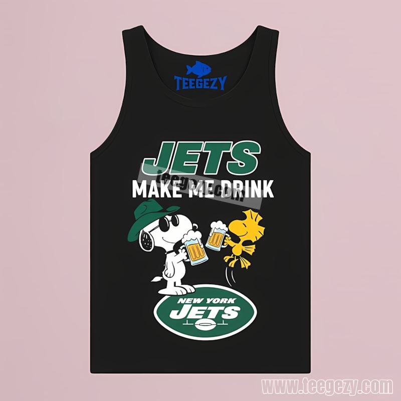 New York Jets Snoopy Make Me Drink Fan Tanktop New York Jets Snoopy Make Me Drink Fan Tanktop