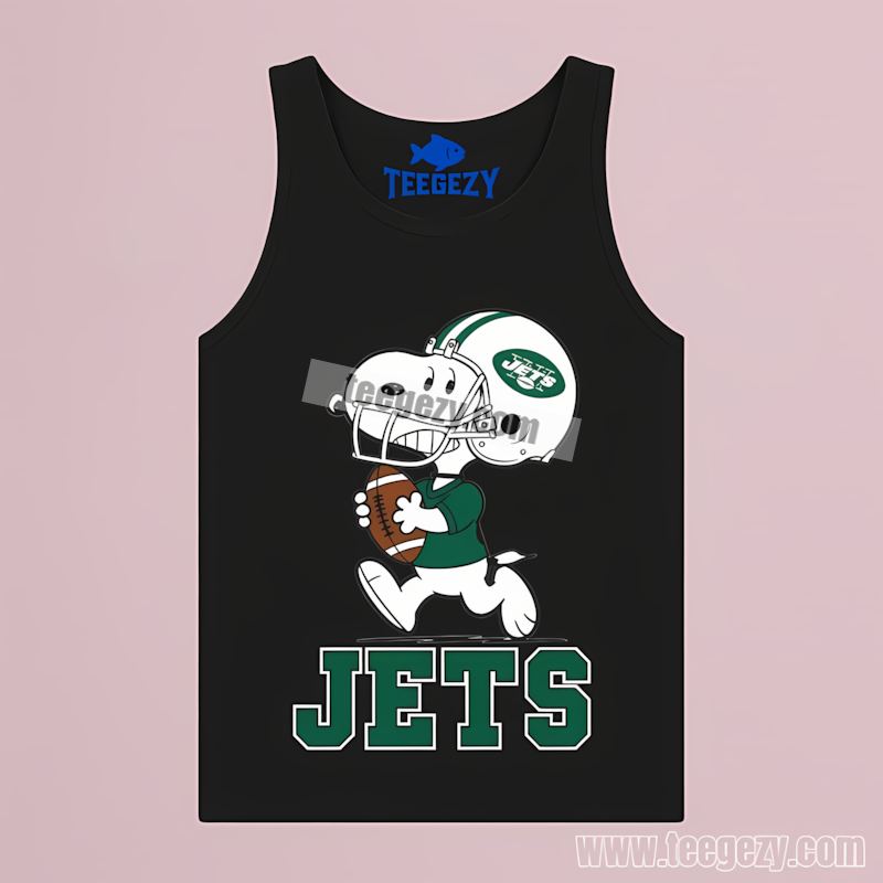 New York Jets Snoopy Mens Football Running TTanktop New York Jets Snoopy Mens Football Running TTanktop
