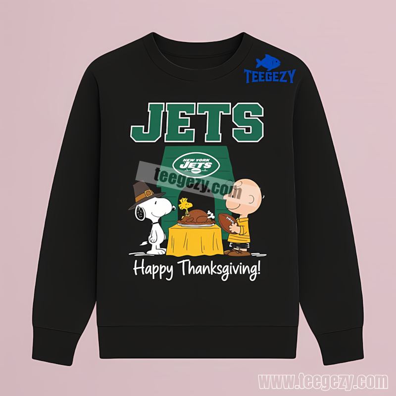 New York Jets Snoopy Thanksgiving Fan TLong Sleeve New York Jets Snoopy Thanksgiving Fan TLong Sleeve