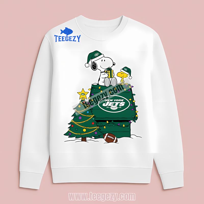 New York Jets Snoopy Woodstock Christmas Fan Long Sleeve New York Jets Snoopy Woodstock Christmas Fan Long Sleeve