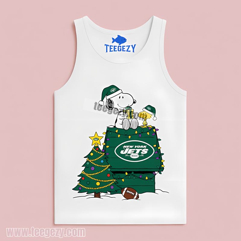 New York Jets Snoopy Woodstock Christmas Fan Tanktop New York Jets Snoopy Woodstock Christmas Fan Tanktop