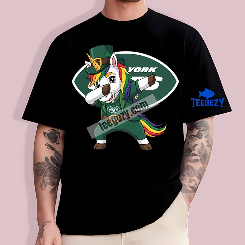 New York Jets St Patricks Day Dabbing Unicorn T-Shirt New York Jets St Patricks Day Dabbing Unicorn T-Shirt