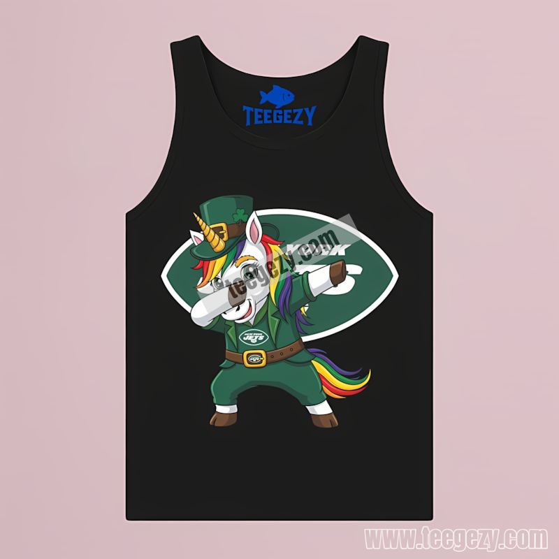 New York Jets St Patricks Day Dabbing Unicorn Tanktop New York Jets St Patricks Day Dabbing Unicorn Tanktop
