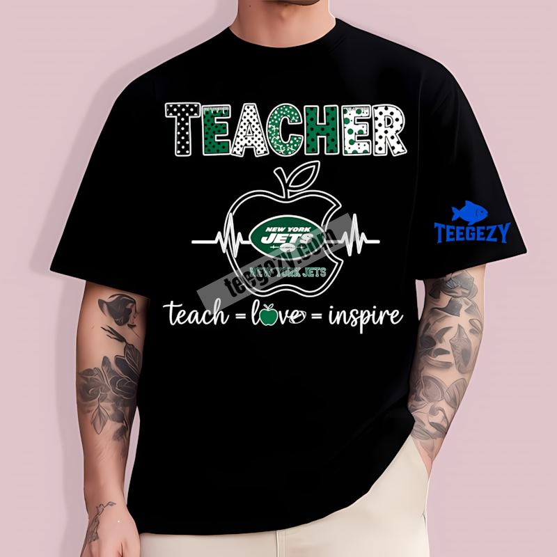 New York Jets Teacher Apple Inspire Cool TT-Shirt New York Jets Teacher Apple Inspire Cool TT-Shirt