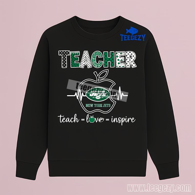 New York Jets Teacher Apple Inspire Cool TLong Sleeve New York Jets Teacher Apple Inspire Cool TLong Sleeve