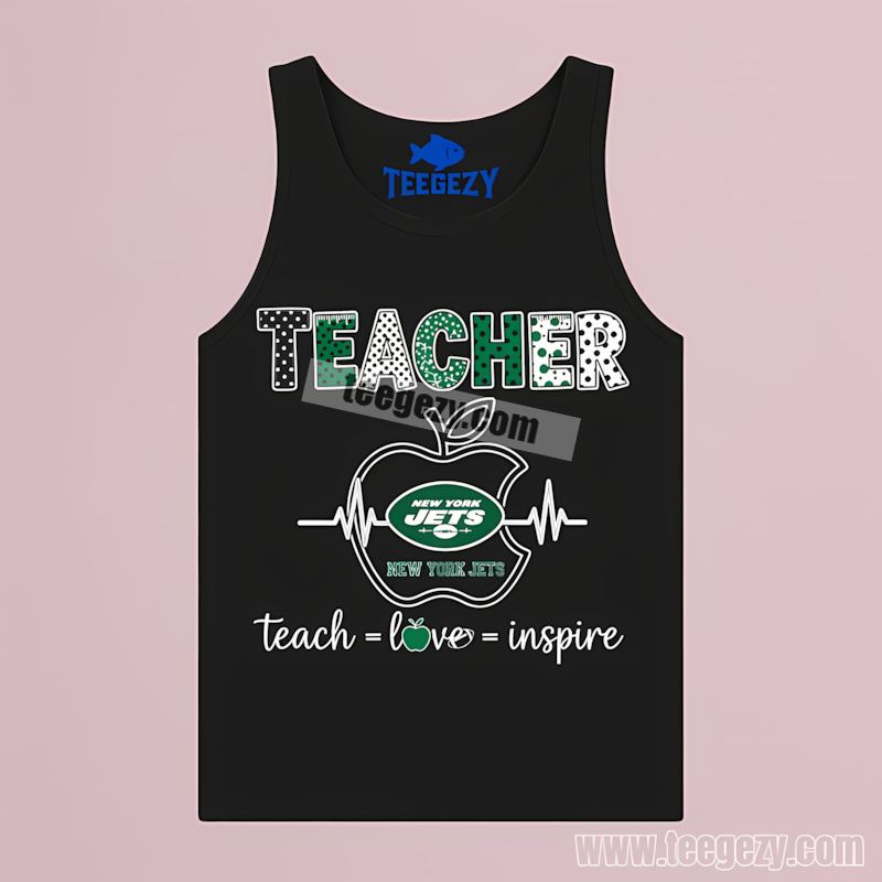 New York Jets Teacher Apple Inspire Cool TTanktop New York Jets Teacher Apple Inspire Cool TTanktop